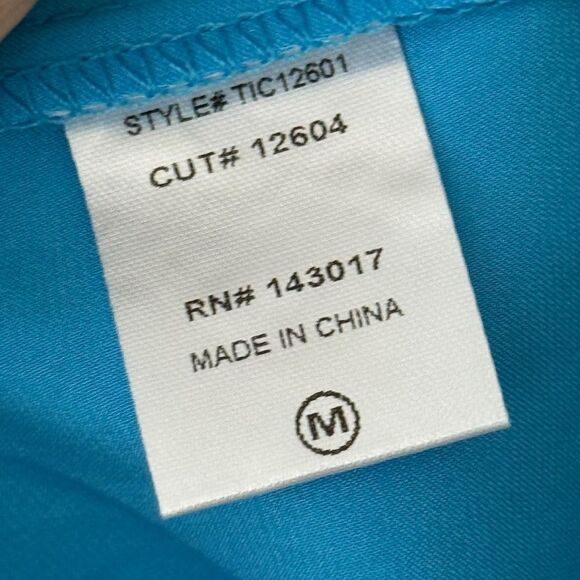 Ces Femme NEW Blue Oversized Satin Collared Blouse Shirt - Picture 6 of 8